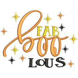 Fab BOO Lous Filled Machine Embroidery Design Digitized Pattern